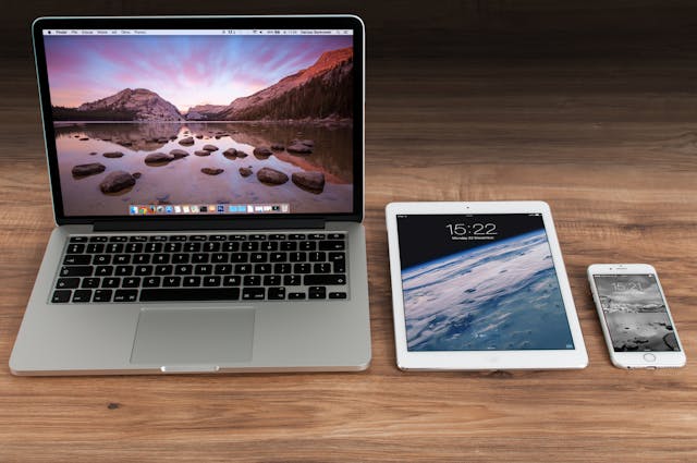 Laptop, tablet, and phone showing multiple ways to connect to the chatroom